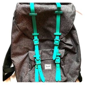 Herschel large backpack speckled grey/teal